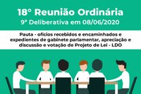 18° Reunião Ordinária - 9° Deliberativa