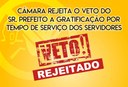 Câmara rejeita veto do Sr. Prefeito